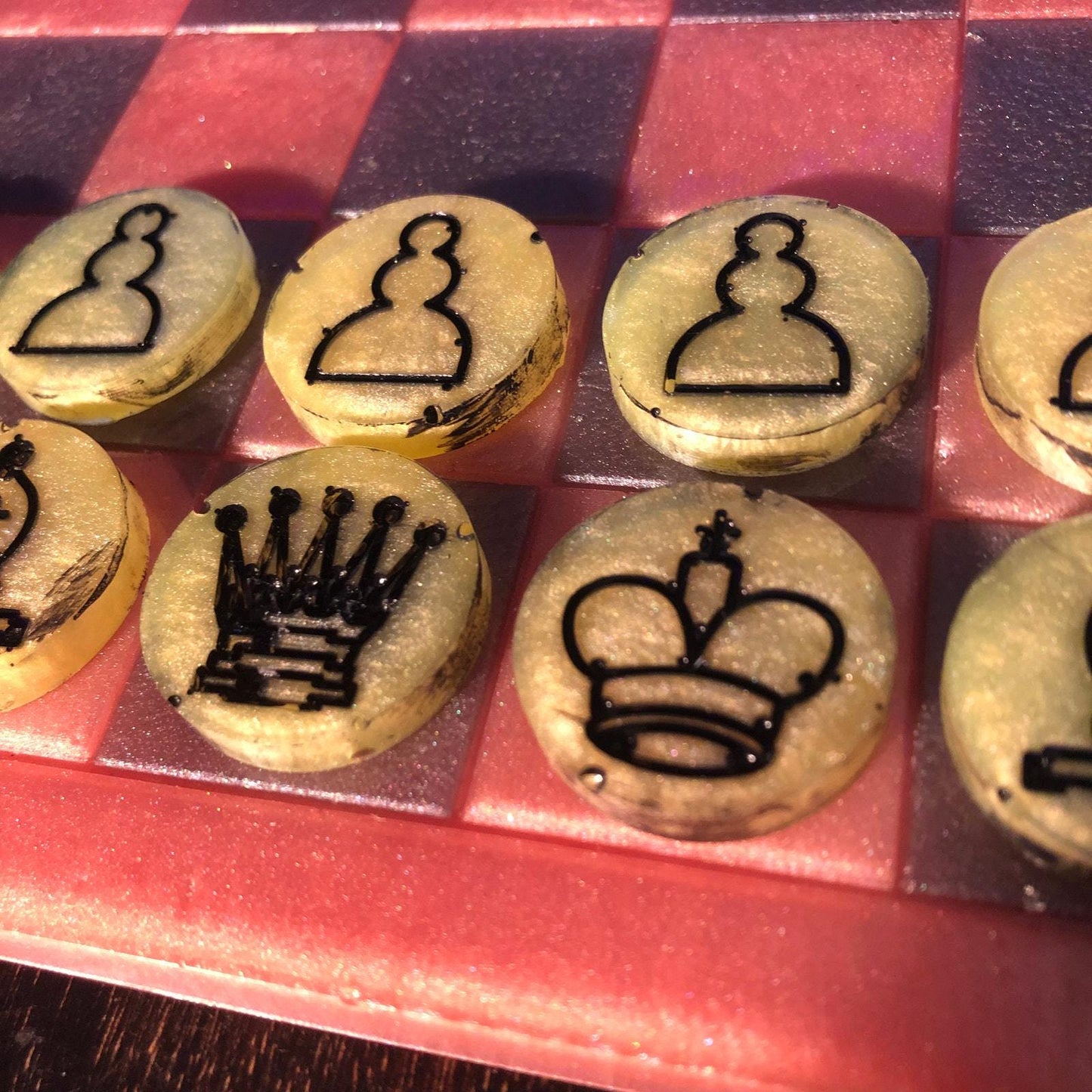 Handmade Resin Chess Set - Vintage Style