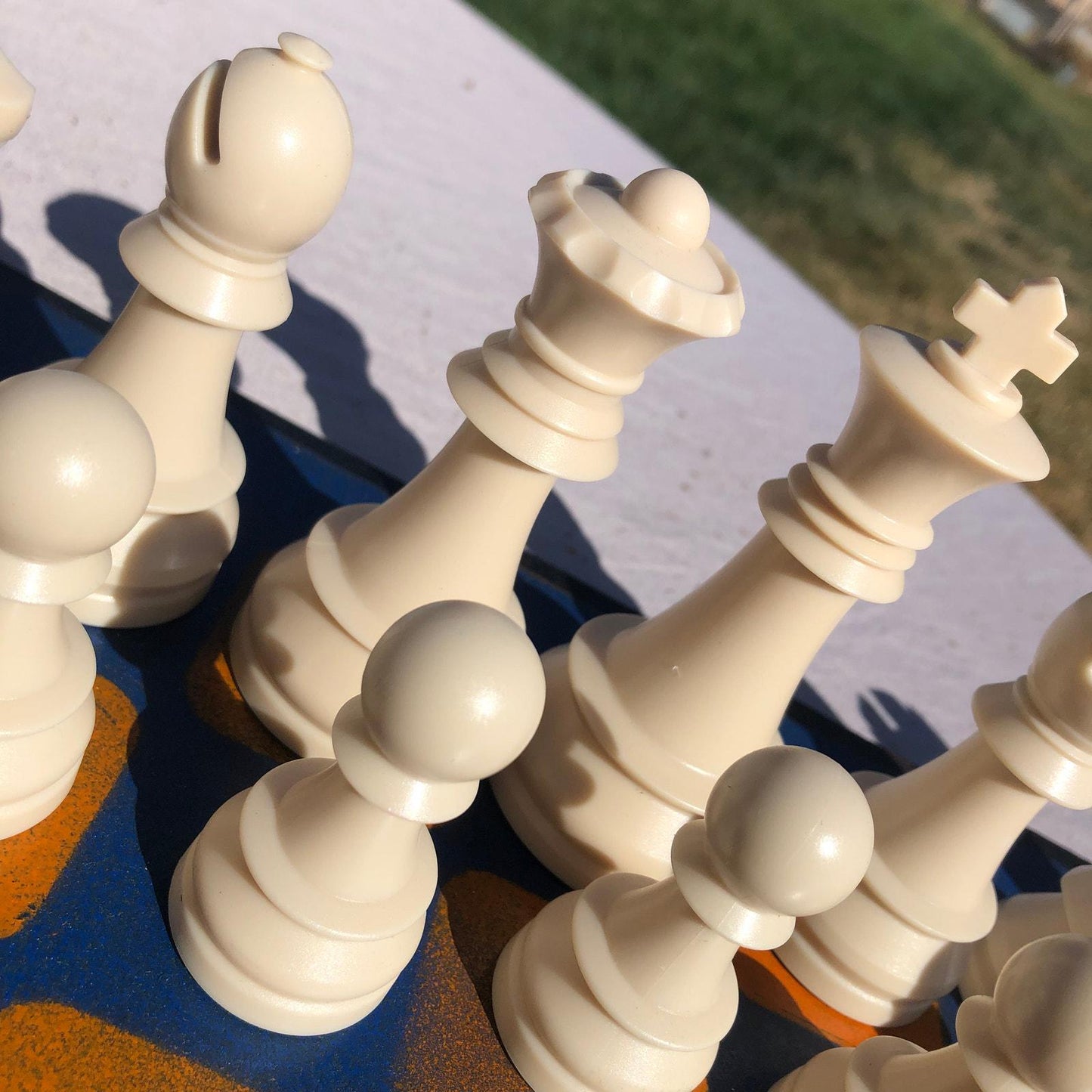 Large Chess Set - Orange & Black