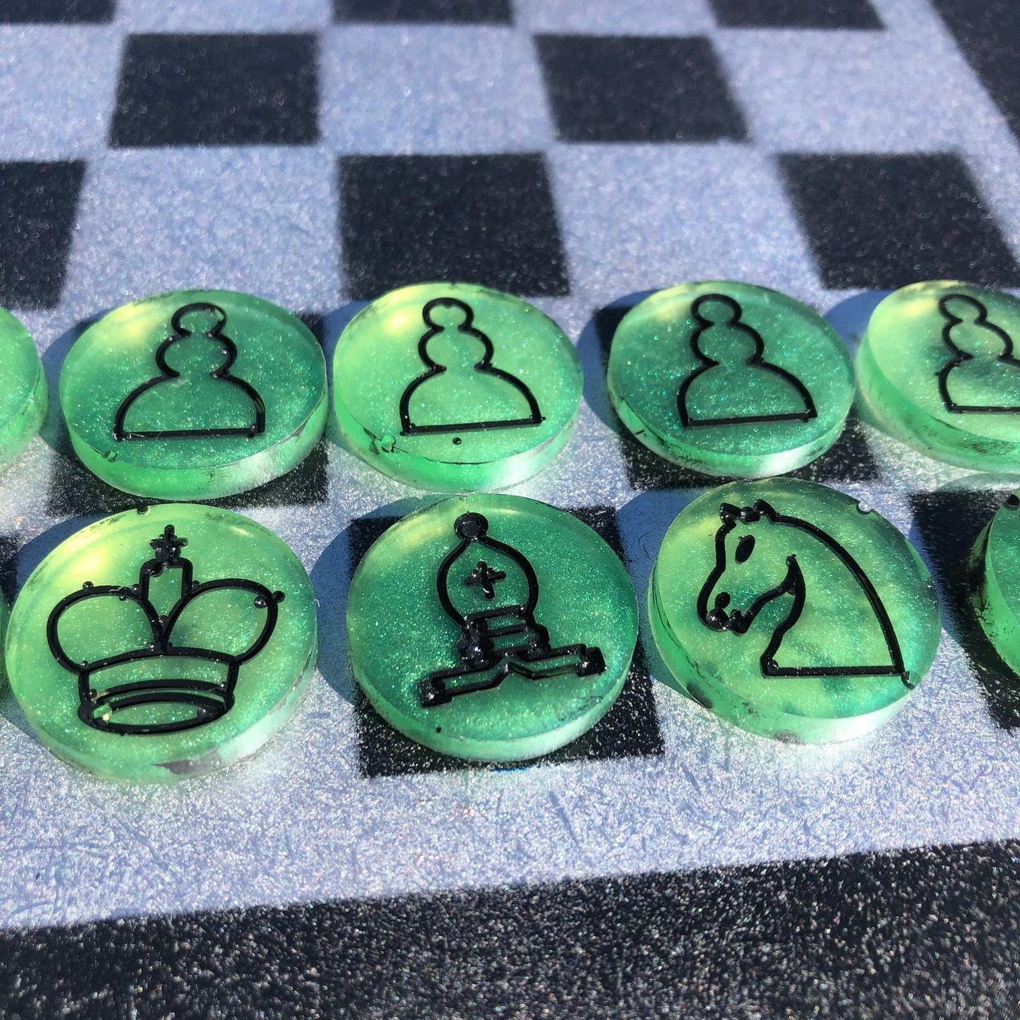 Chess Set - Green & Red