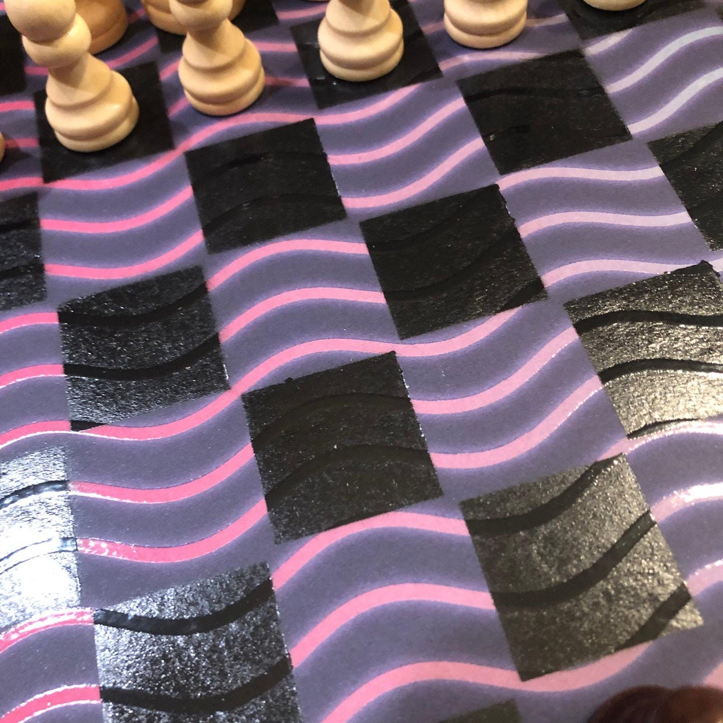 Scrapbook Chess Set - Neon Waves