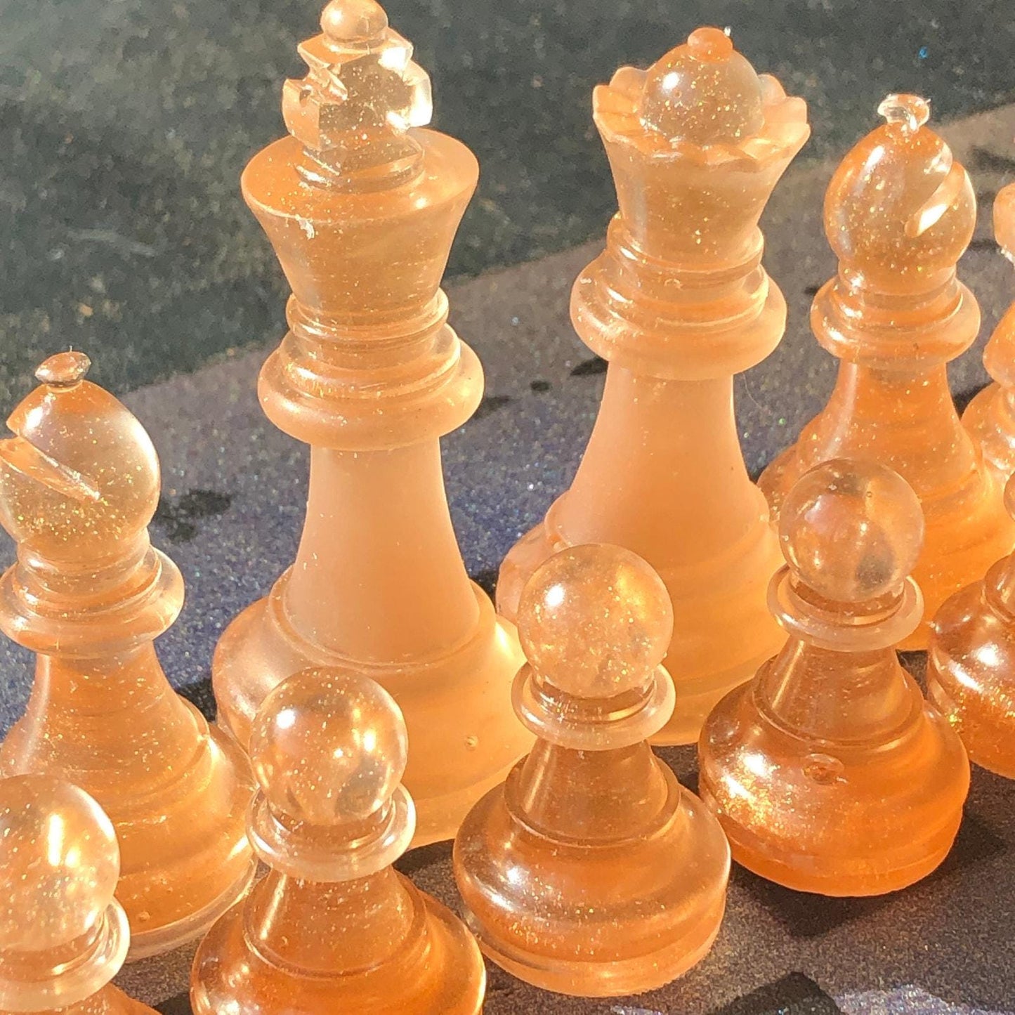 Chess Set - Amber & Black