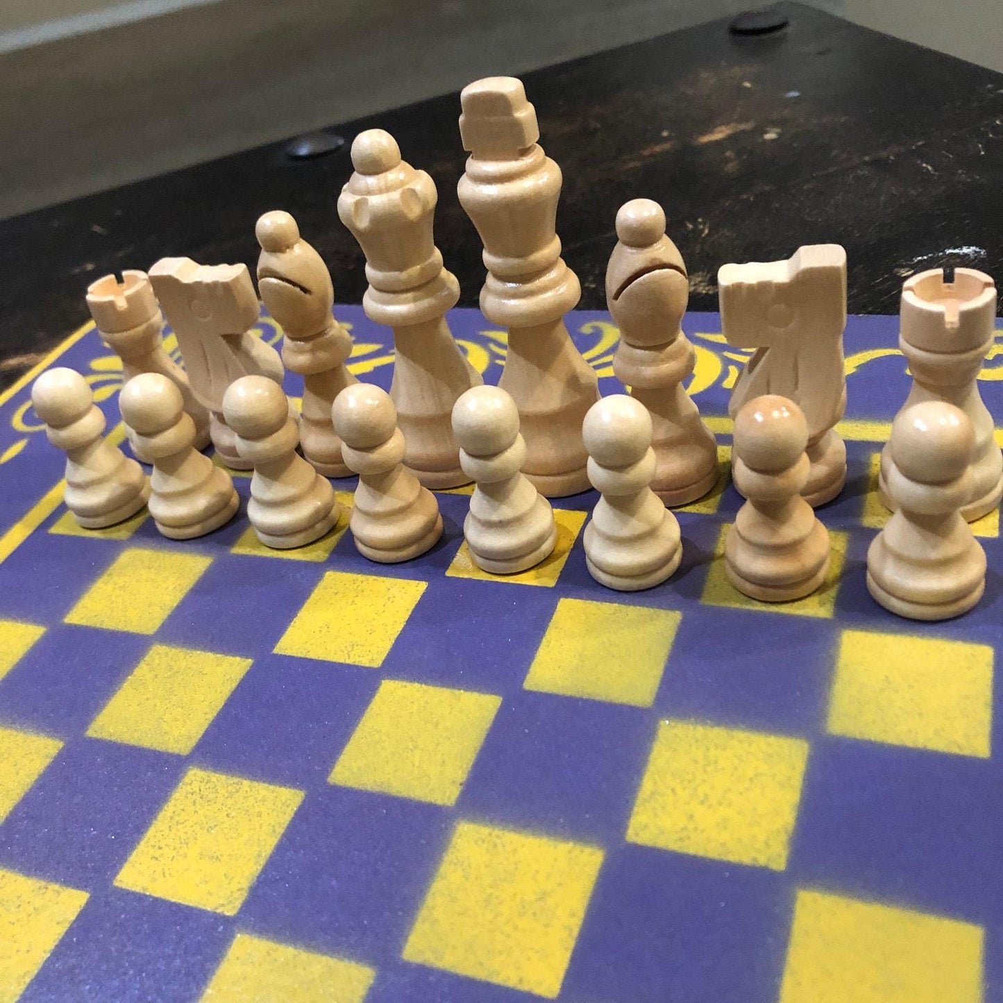 Chess Set - Purple & Yellow