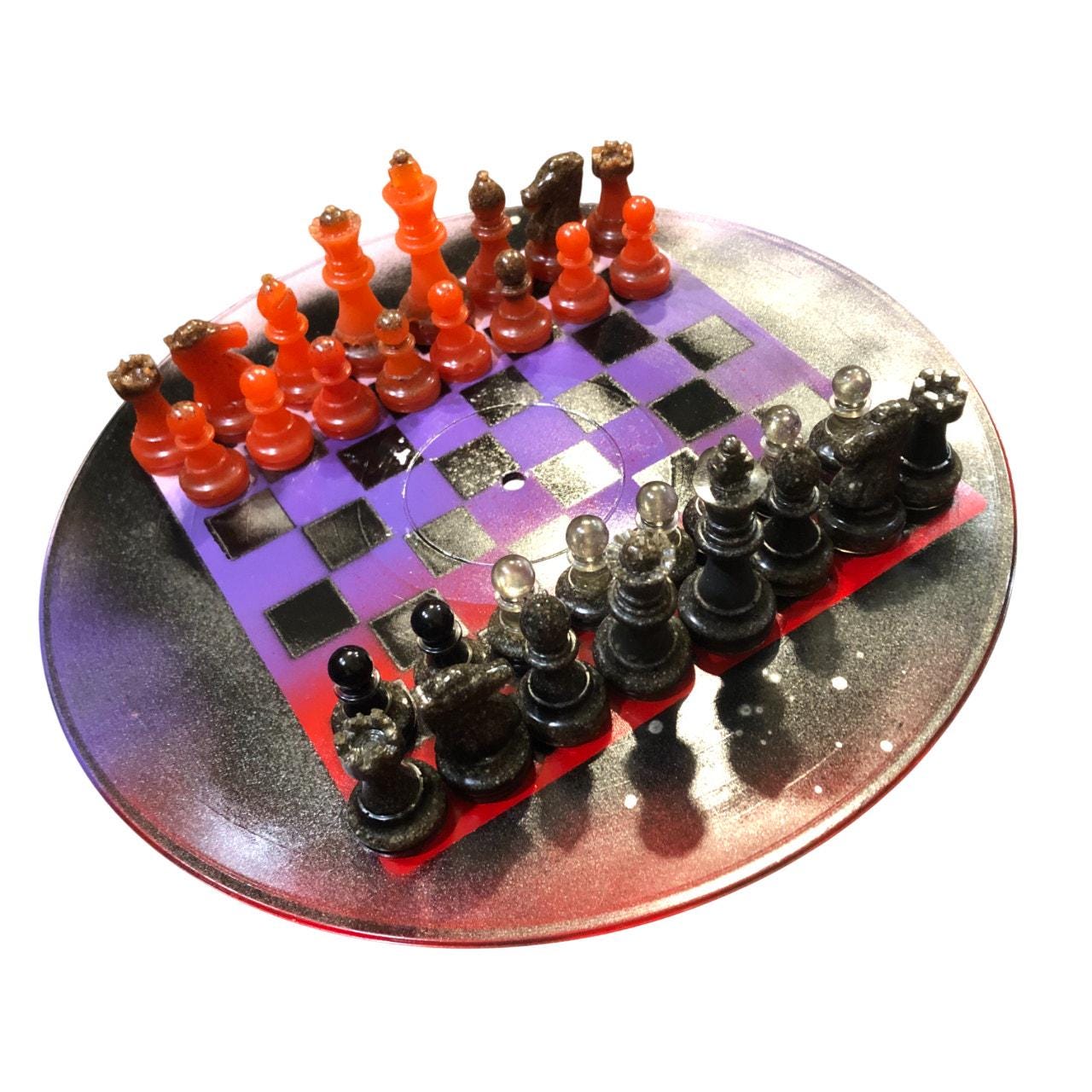 Vinyl Chess Set - Haunted Purple (Resin Pieces)