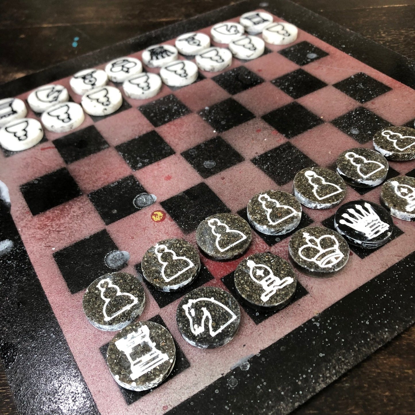 Painted Chess Set - Dirty Rose Gold