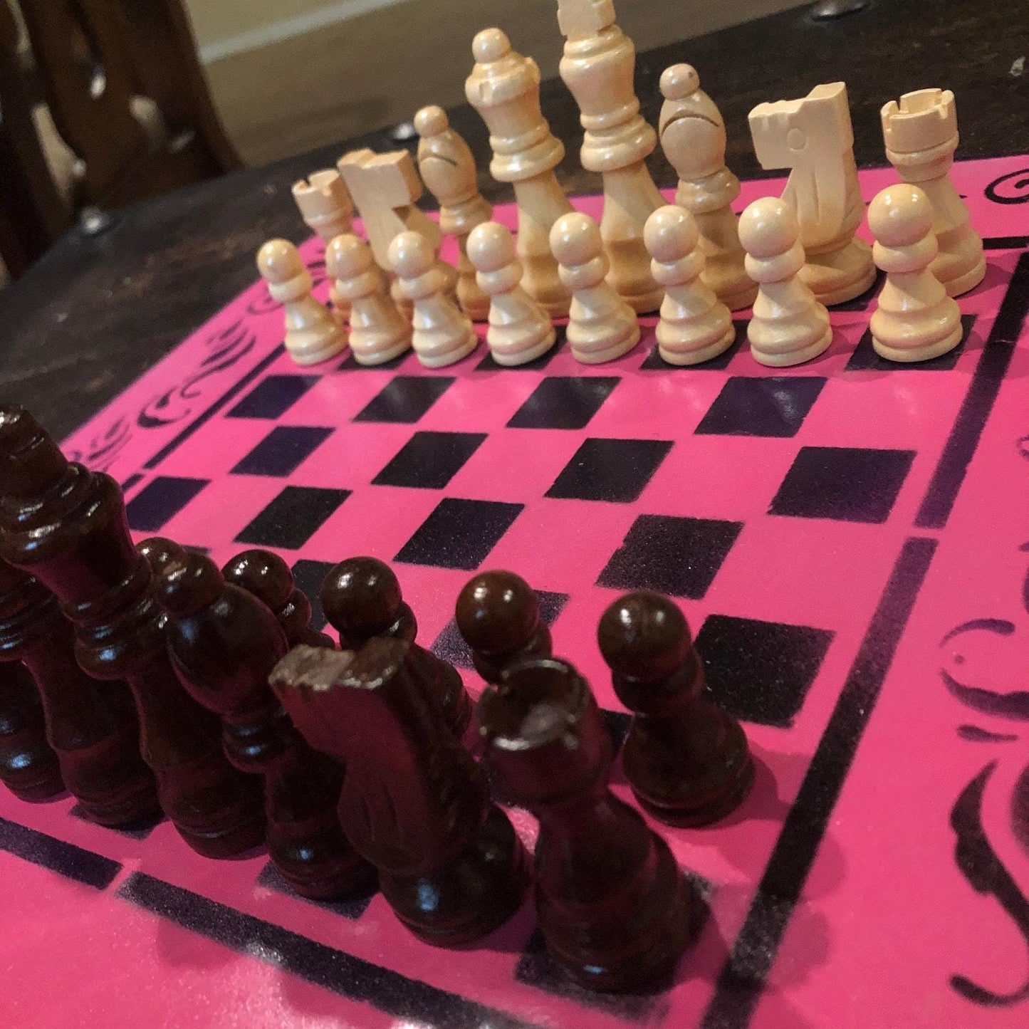 Chess Set - Hot Pink & Black