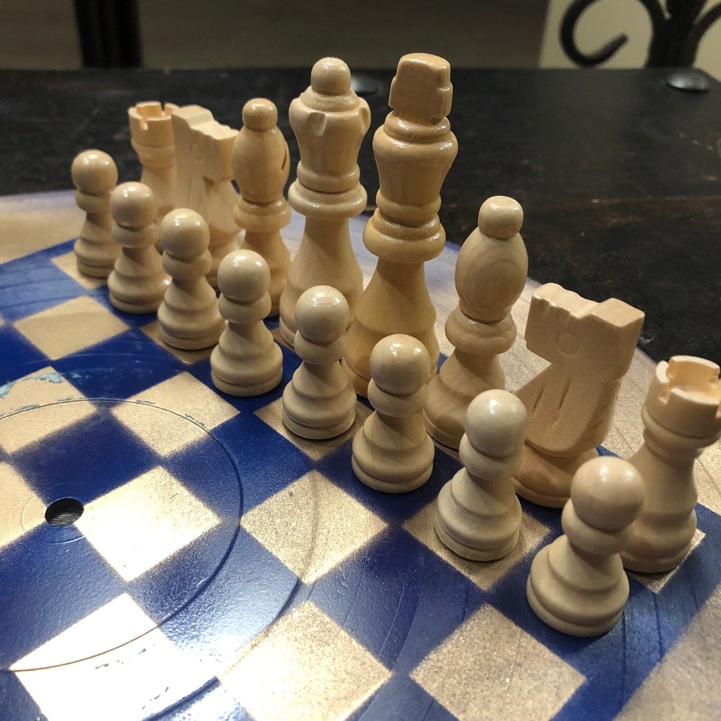 Vinyl Chess Set - Blue & Gold