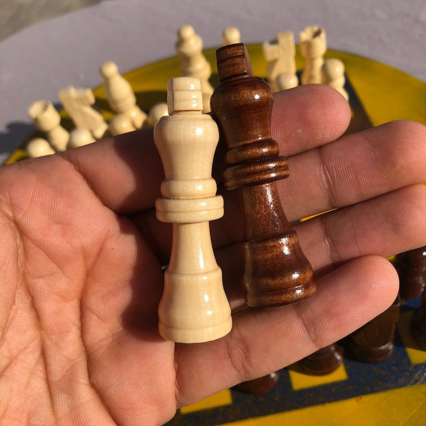 Vinyl Chess Set - Yellow & Blue Tint