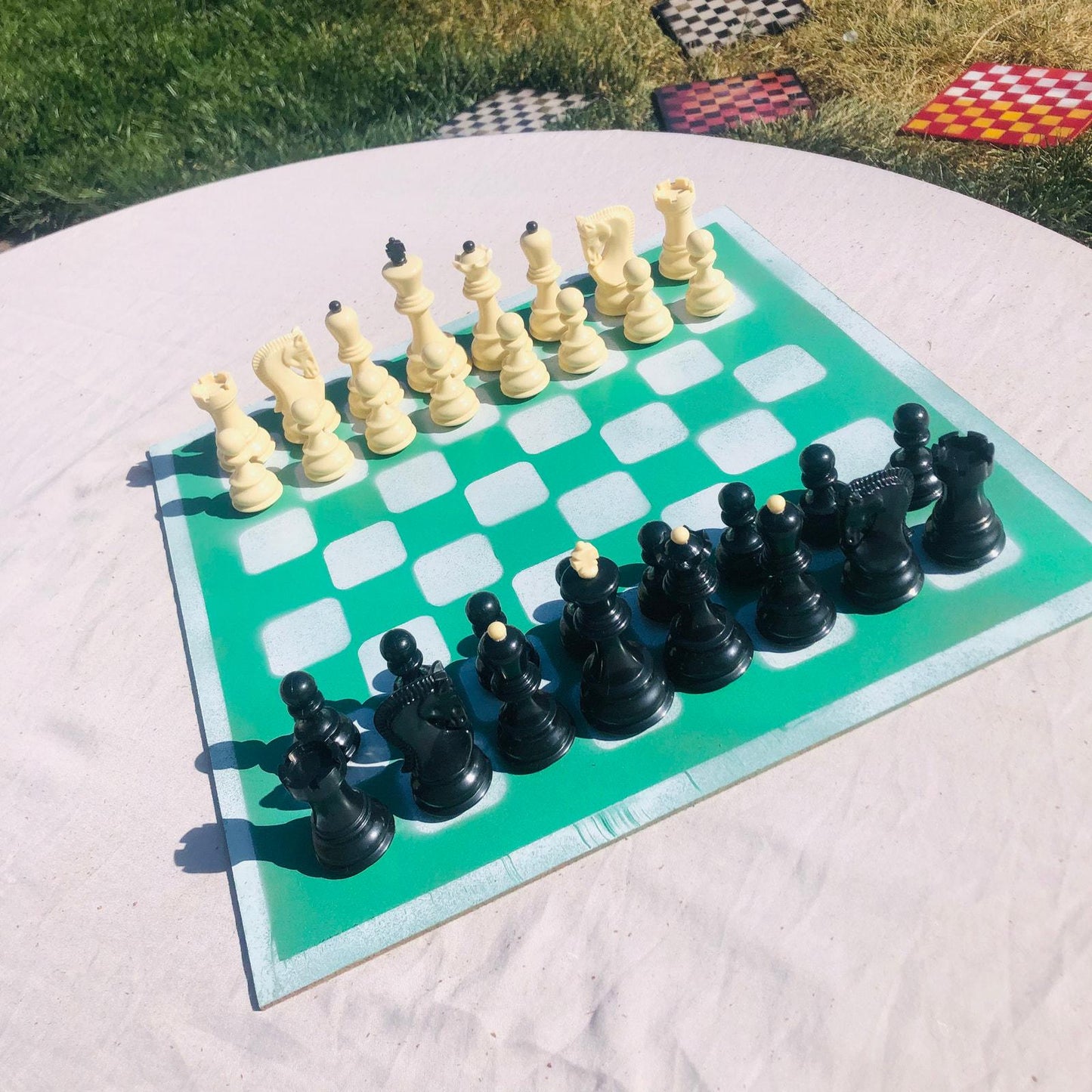 Large Chess Set - Mint Green