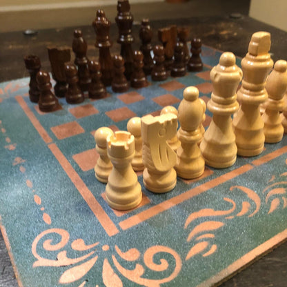 Chess Set - Emerald Green & Bronze