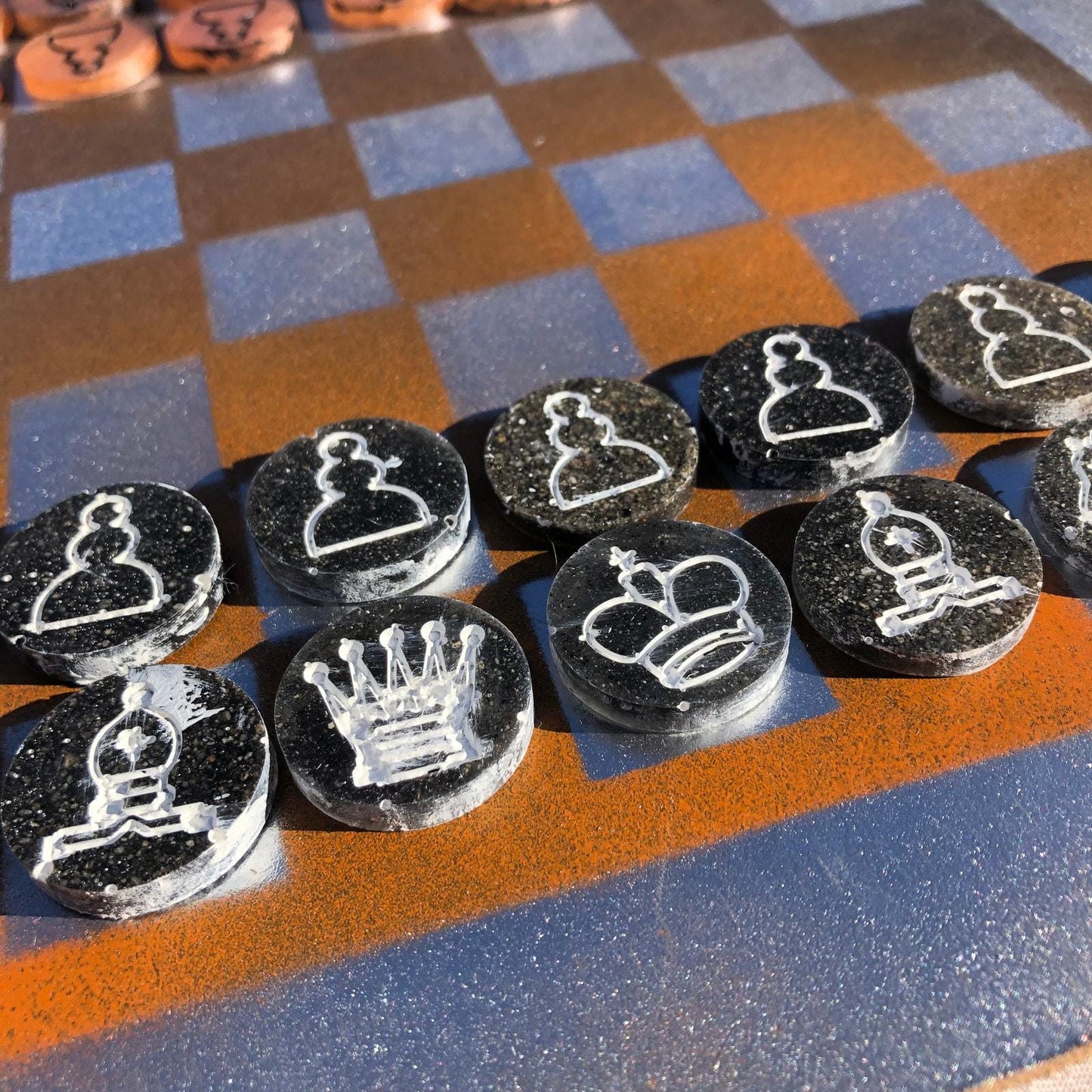 Chess Set - Chrome Orange