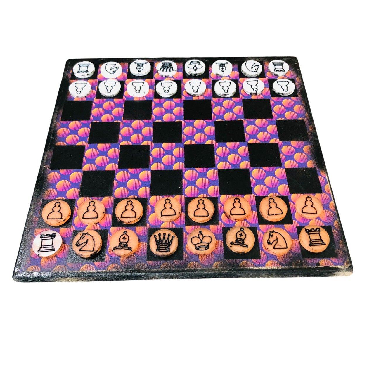 Scrapbook Chess Set - Orange Horizons