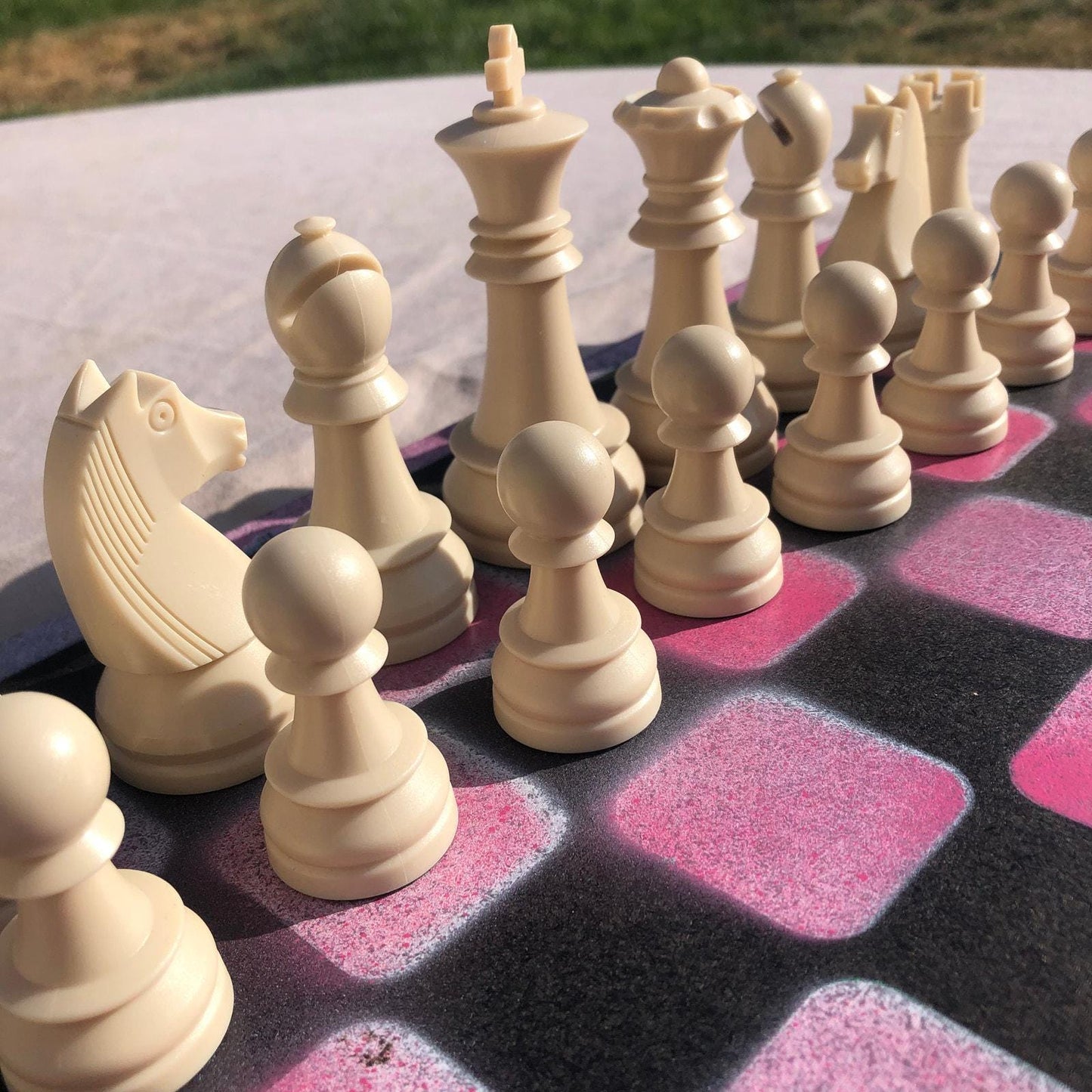 Large Chess Set - Pink & Black