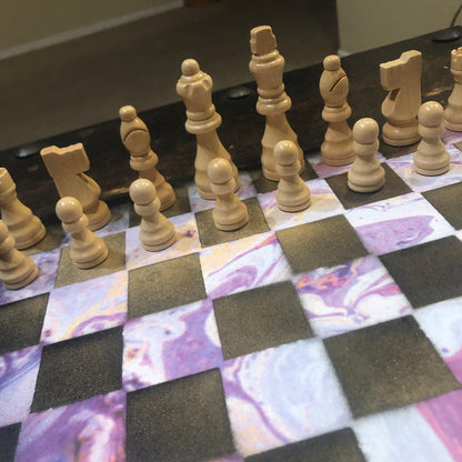 Scrapbook Chess Set - Purple Mix