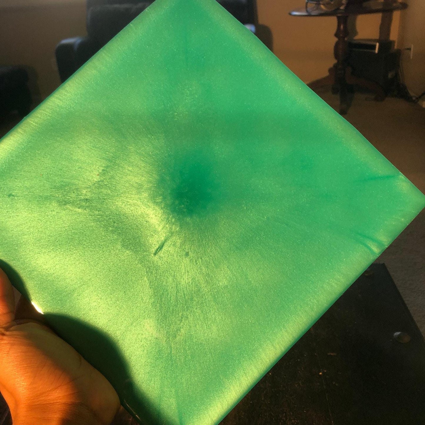 Handmade Resin Chess Set - Aqua Green