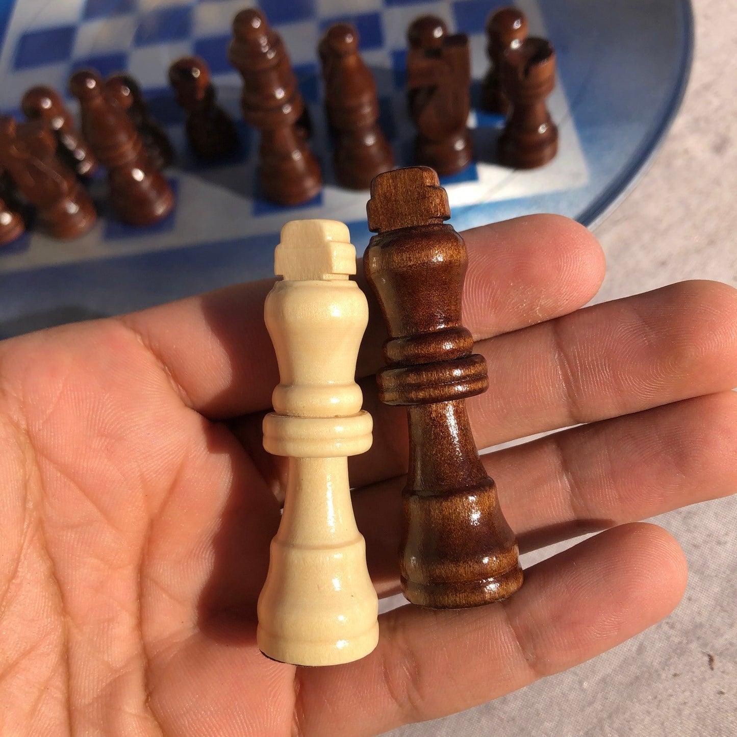 Vinyl Chess Set - Blue Chrome