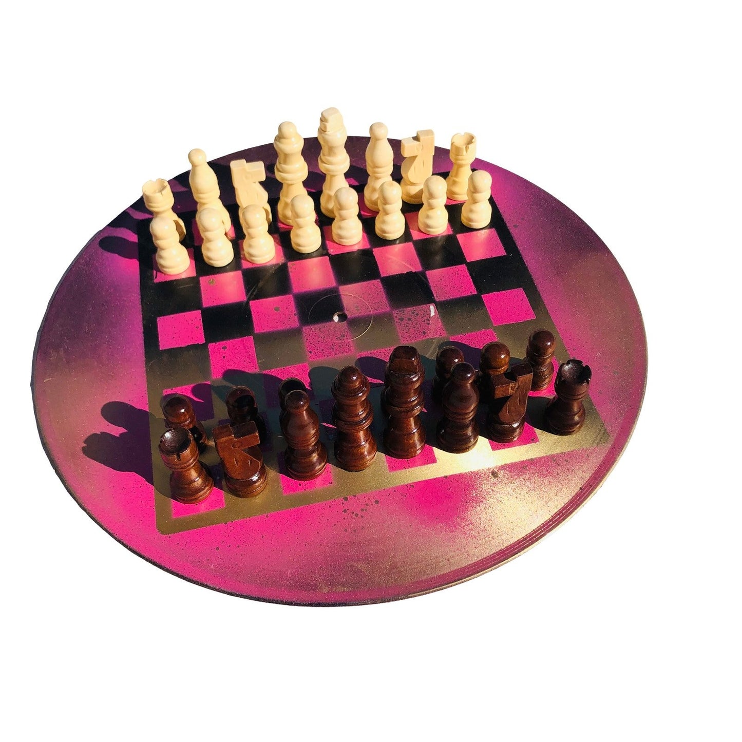 Vinyl Chess Set - Golden Pink