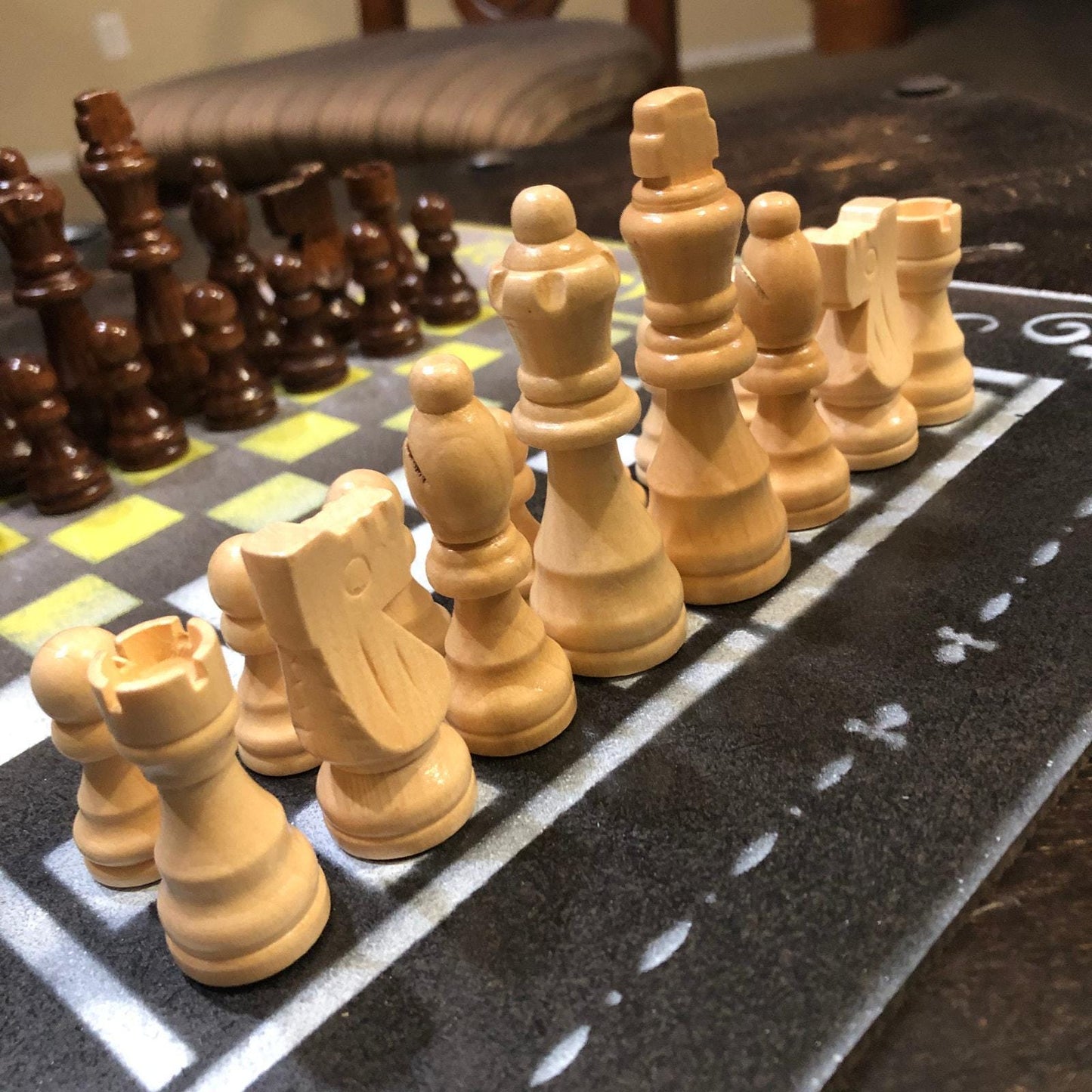 Chess Set - Black Yellow & White