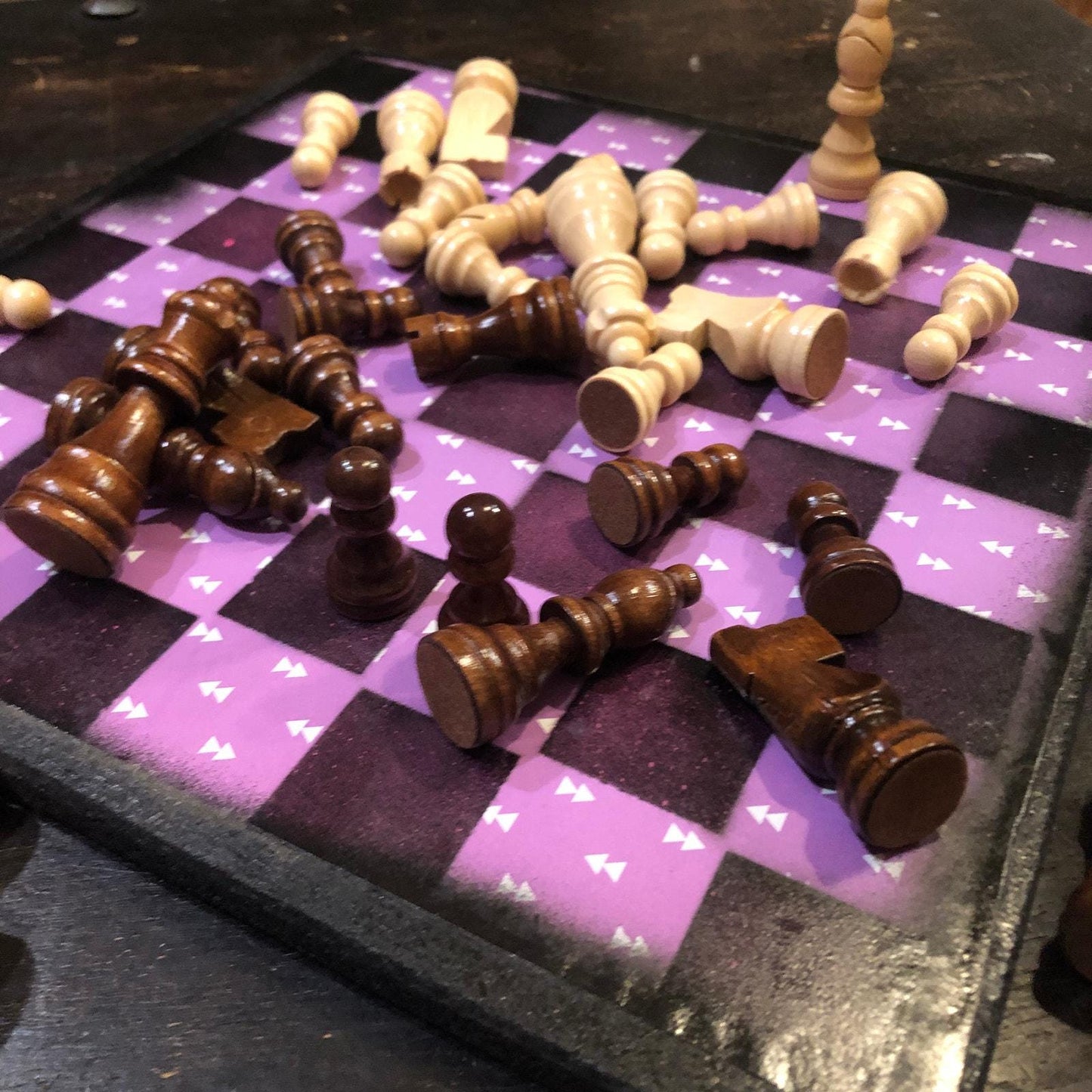 Scrapbook Chess Set - Purple Arrow