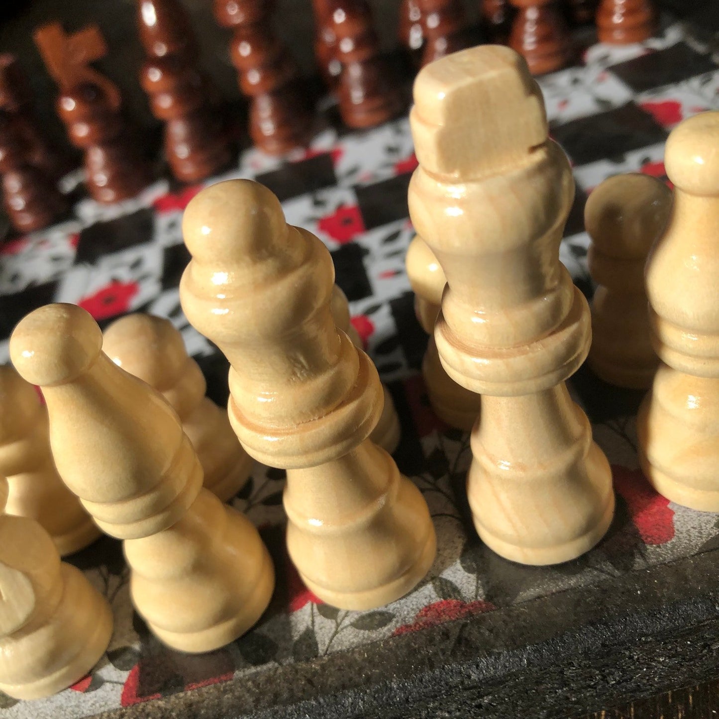 Scrapbook Chess Set - Red Rose