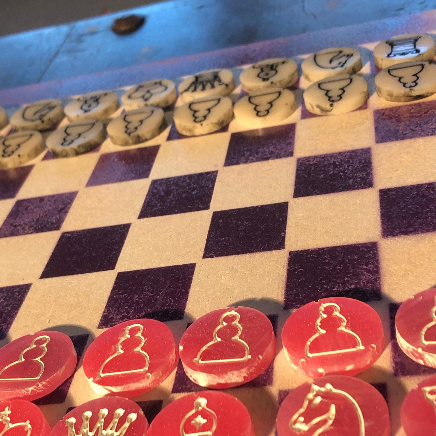 Chess Set - Purple Pink Combo (Resin Pieces)