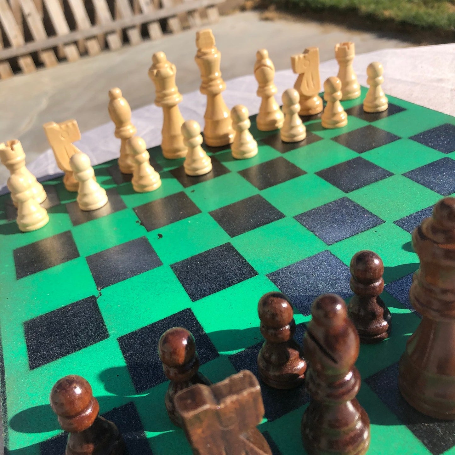 Chess Set - Green Silver