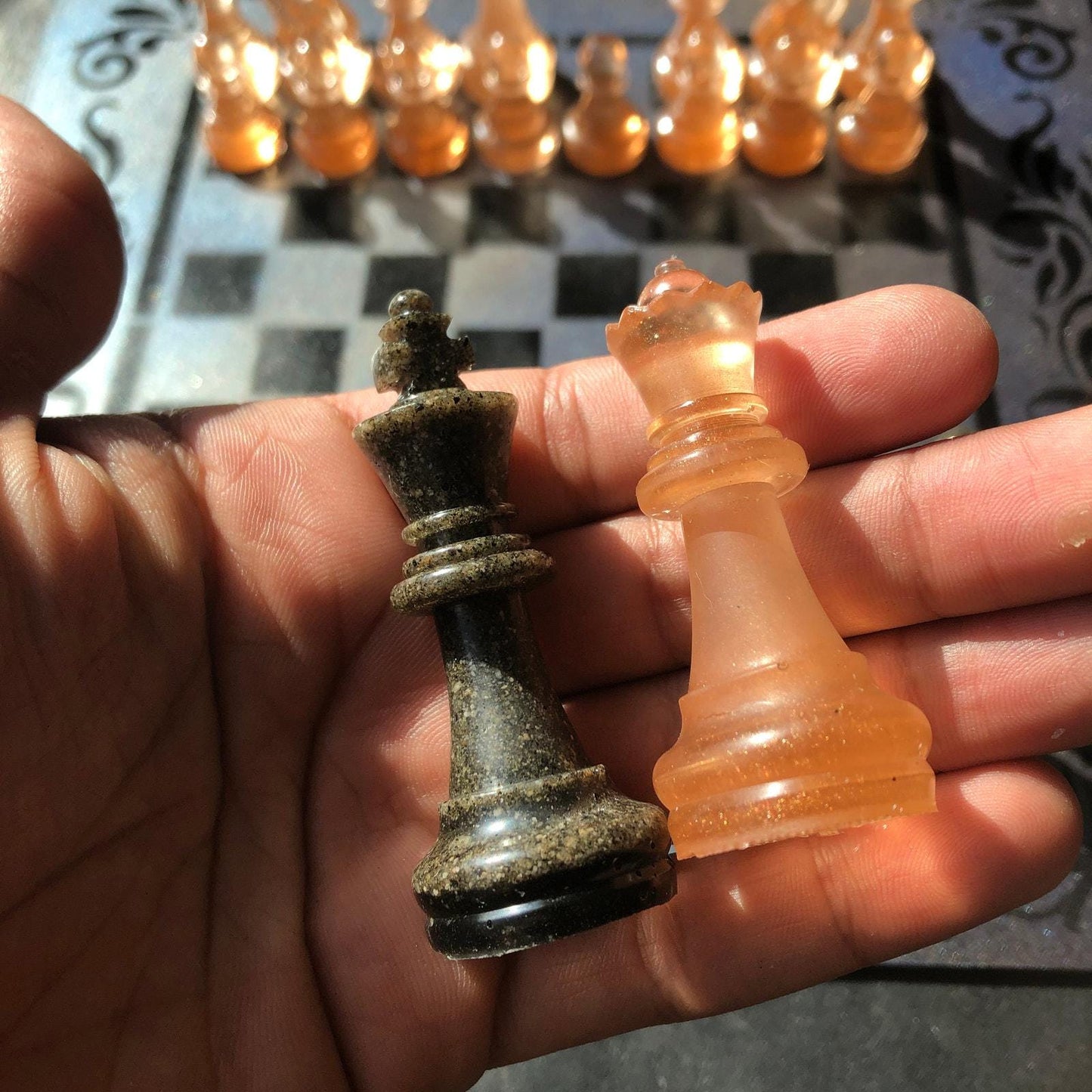 Chess Set - Amber & Black