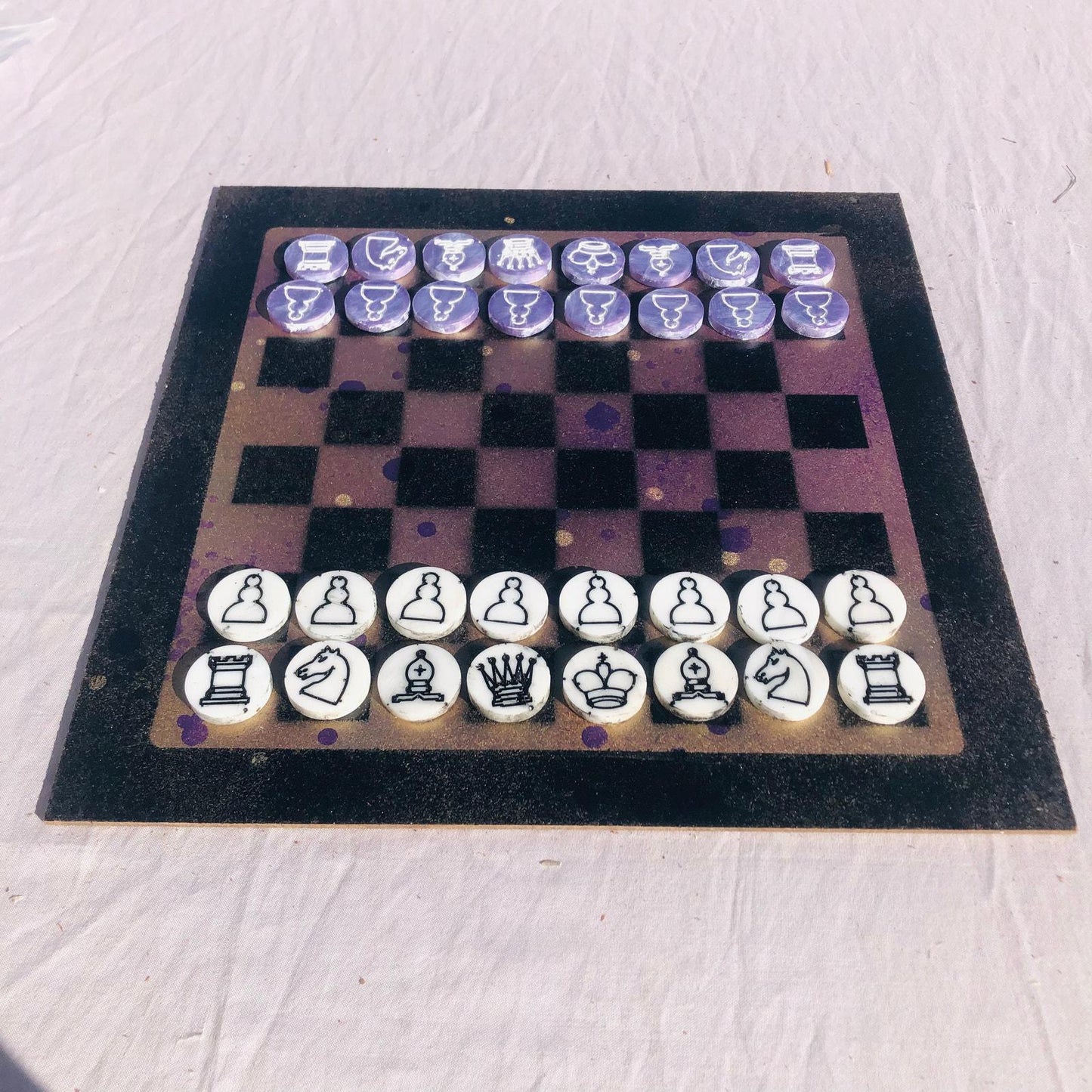 Chess Set - Supreme Golden Purple