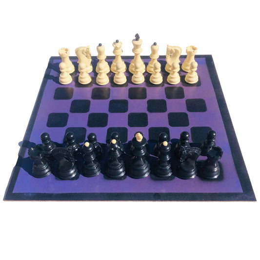 Large Chess Set - Purple & Black