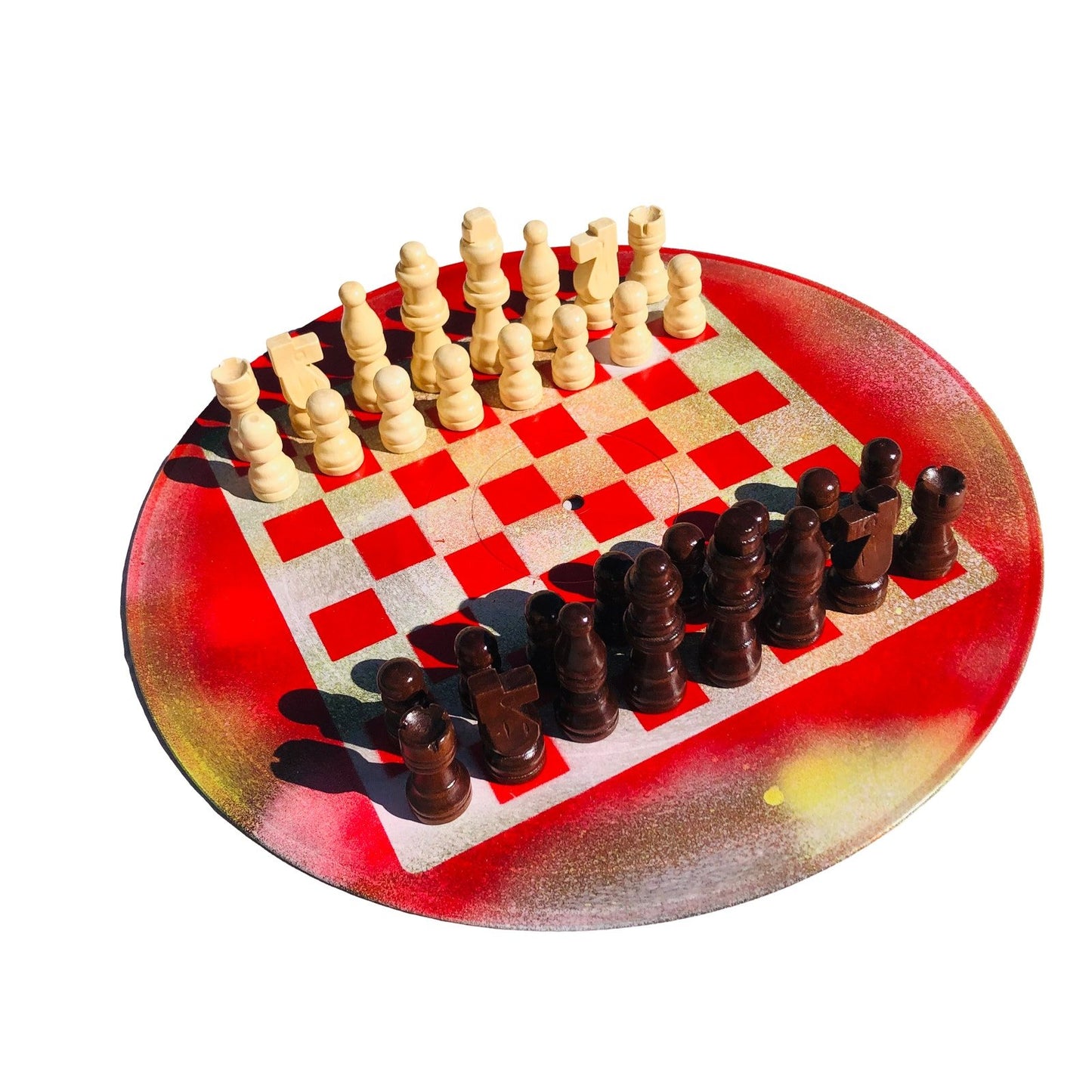 Vinyl Chess Set - War Torn Red