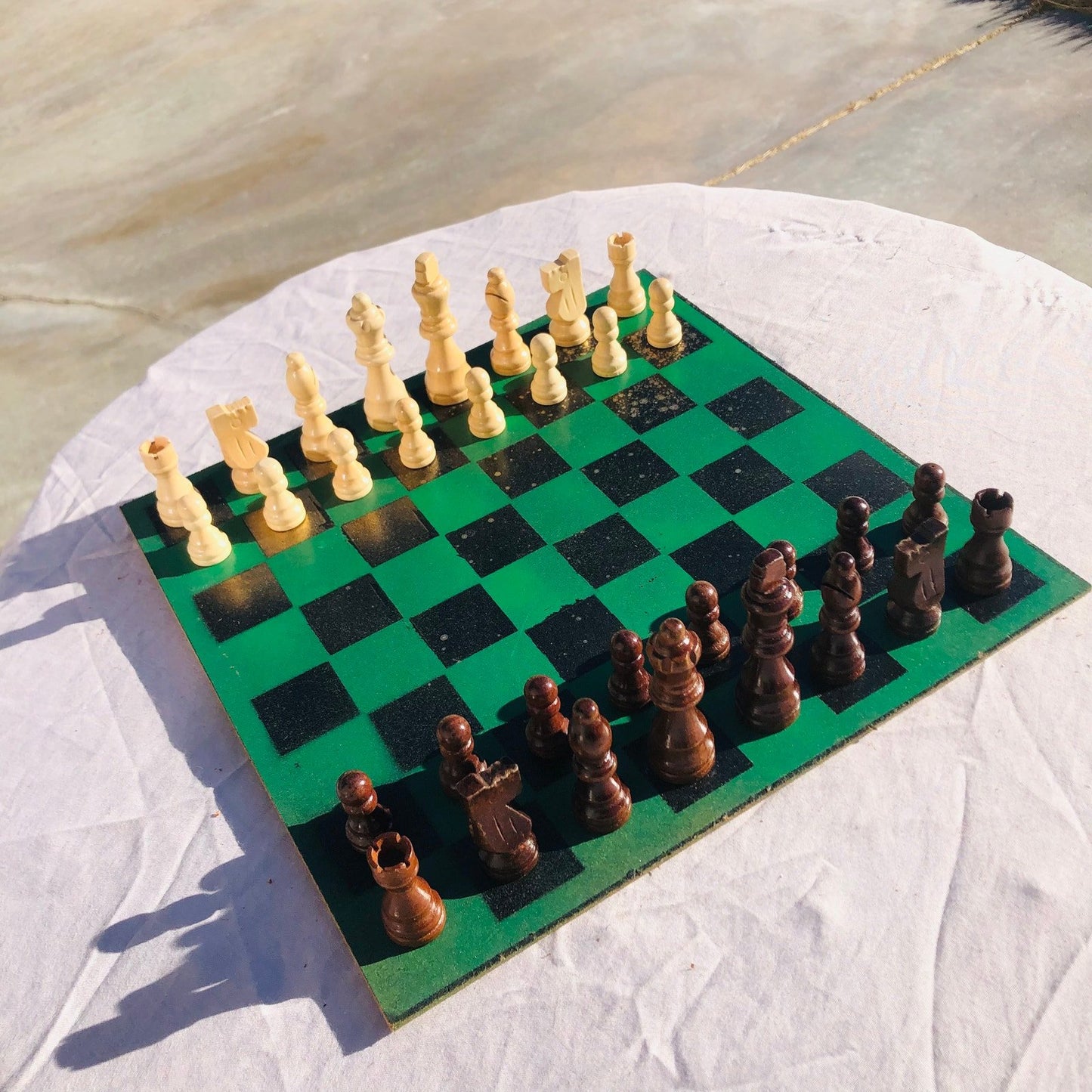Chess Set - Greenish Gold