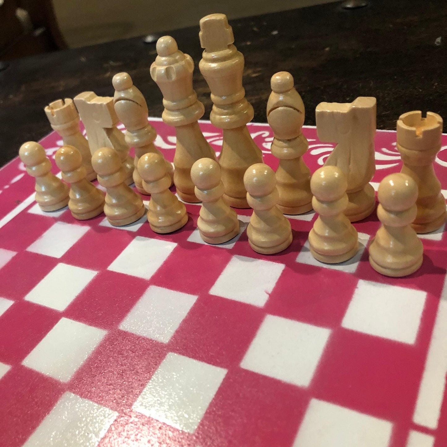 Chess Set - Hot Pink & White