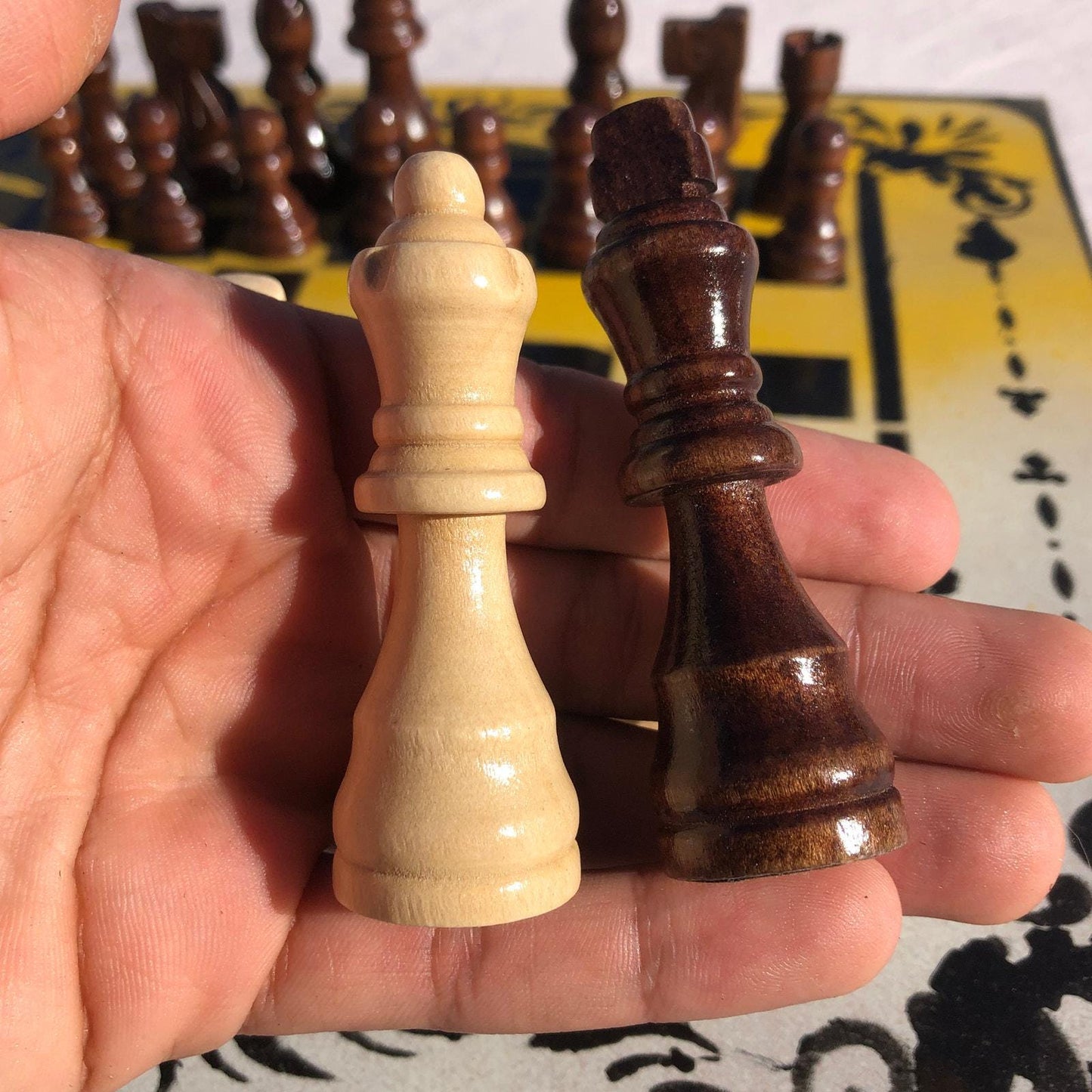 Chess Set - Yellow Cream Royal