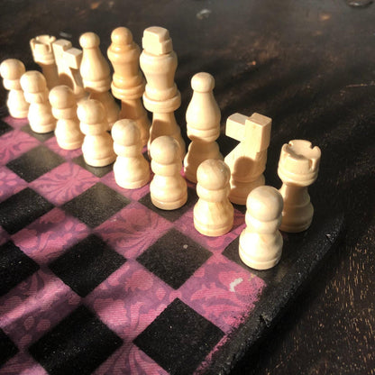 Scrapbook Chess Set - Vintage Purple