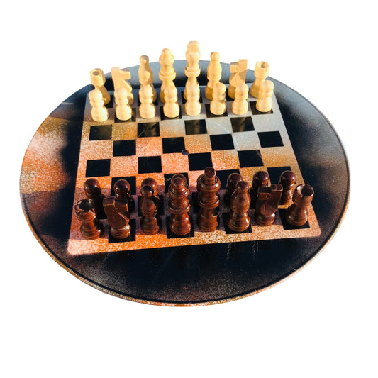 Vinyl Chess Set -  Orange Mist