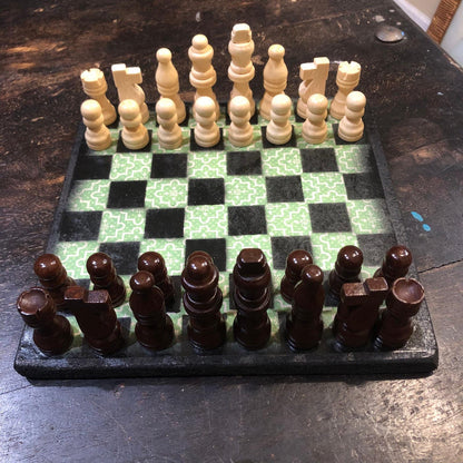 Scrapbook Chess Set - Green Pattern