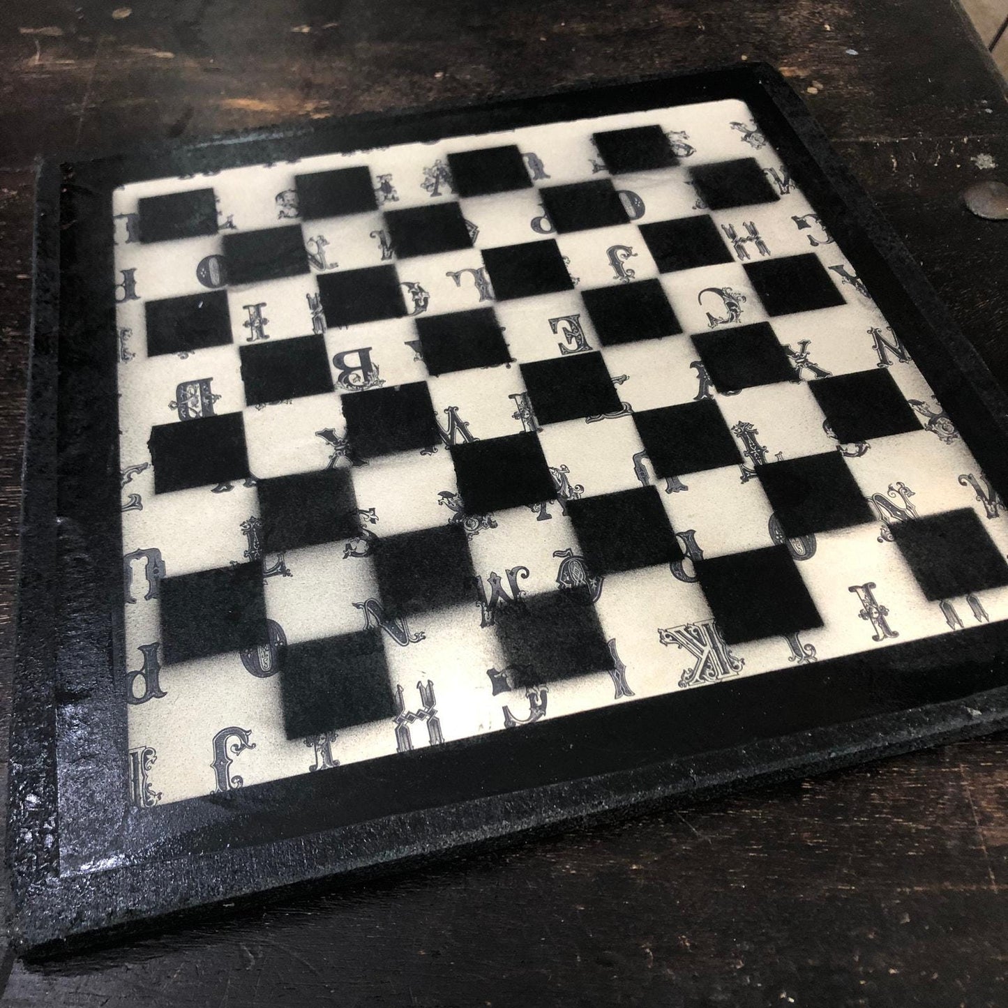 Scrapbook Chess Set - Vintage Letters