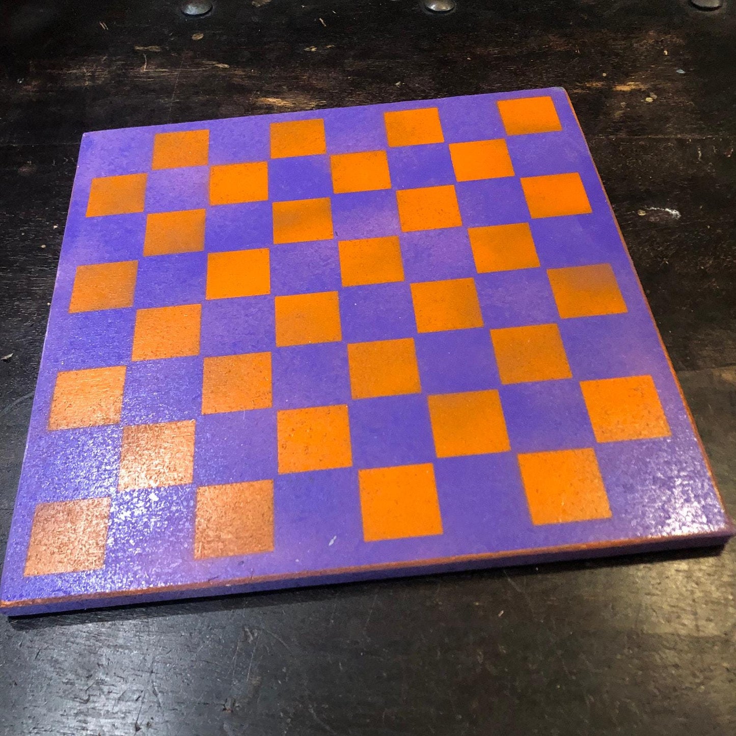 Painted Chess Set - Purple & Orange Royal