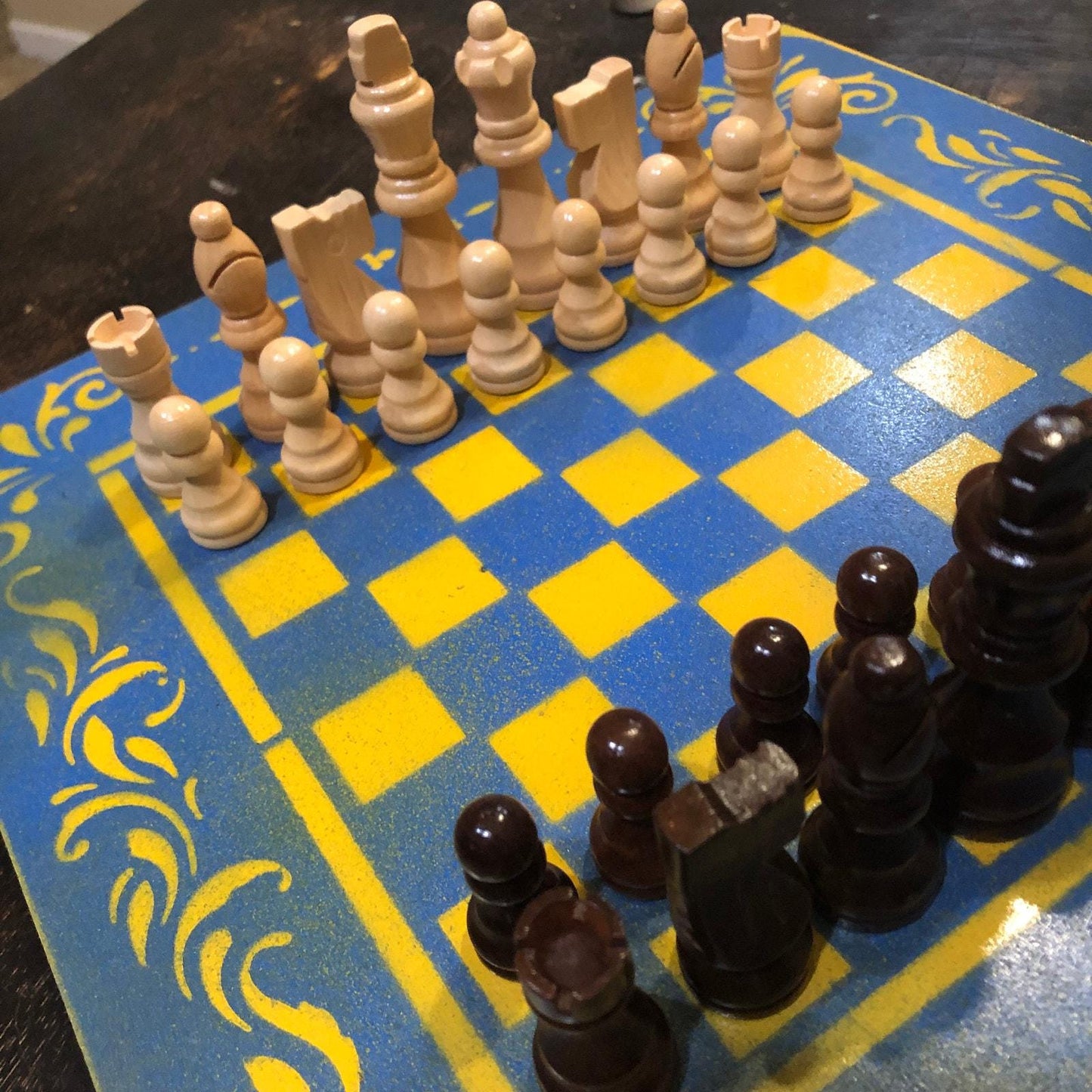 Chess Set - Yellow & Blue