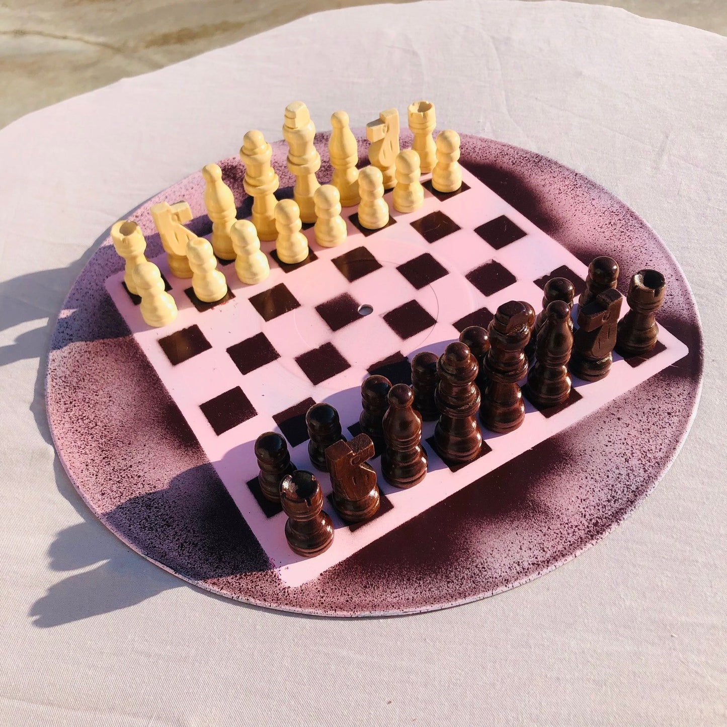 Vinyl Chess Set - Chocolate Pink