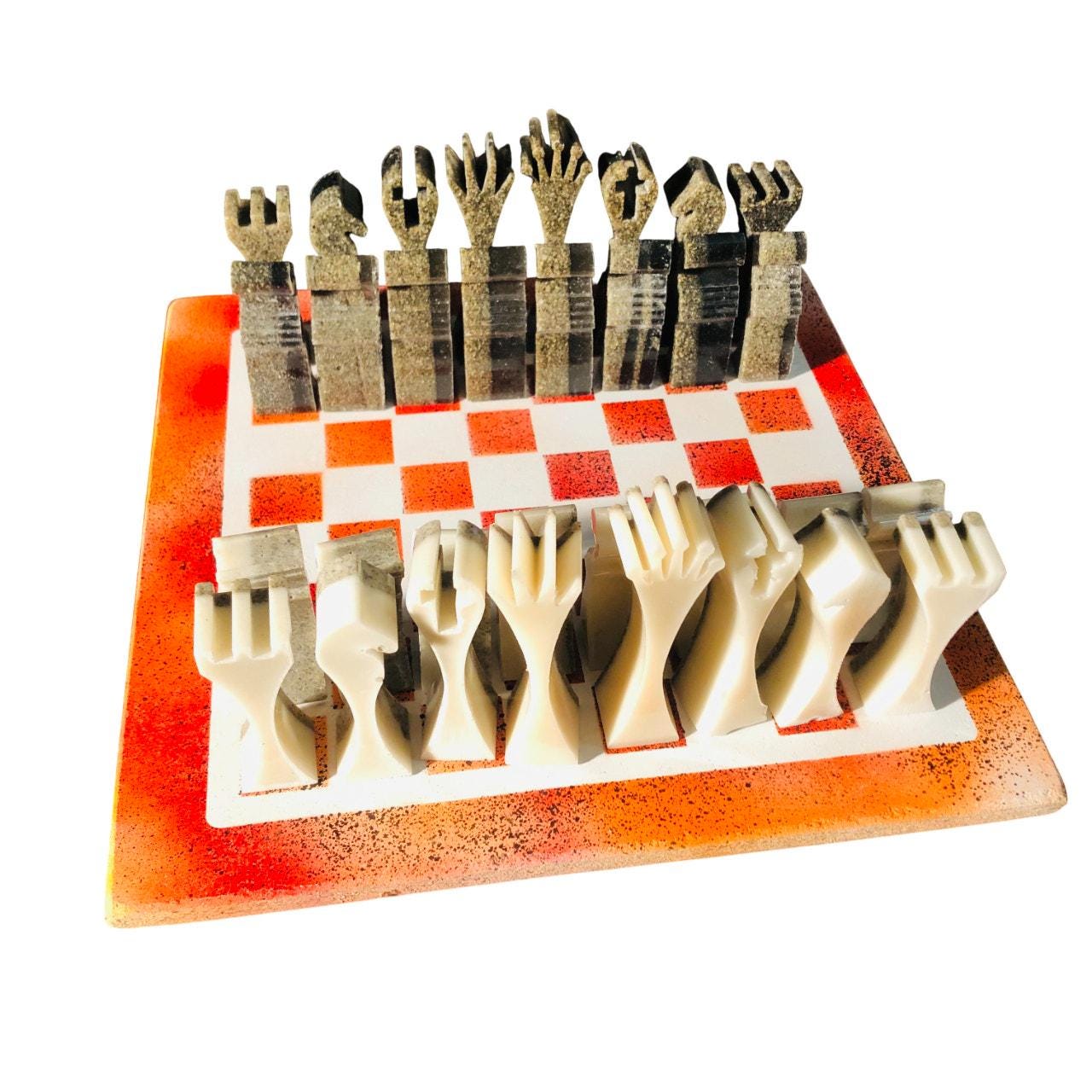 Chess Set - Red Orange Fire Royal Edition