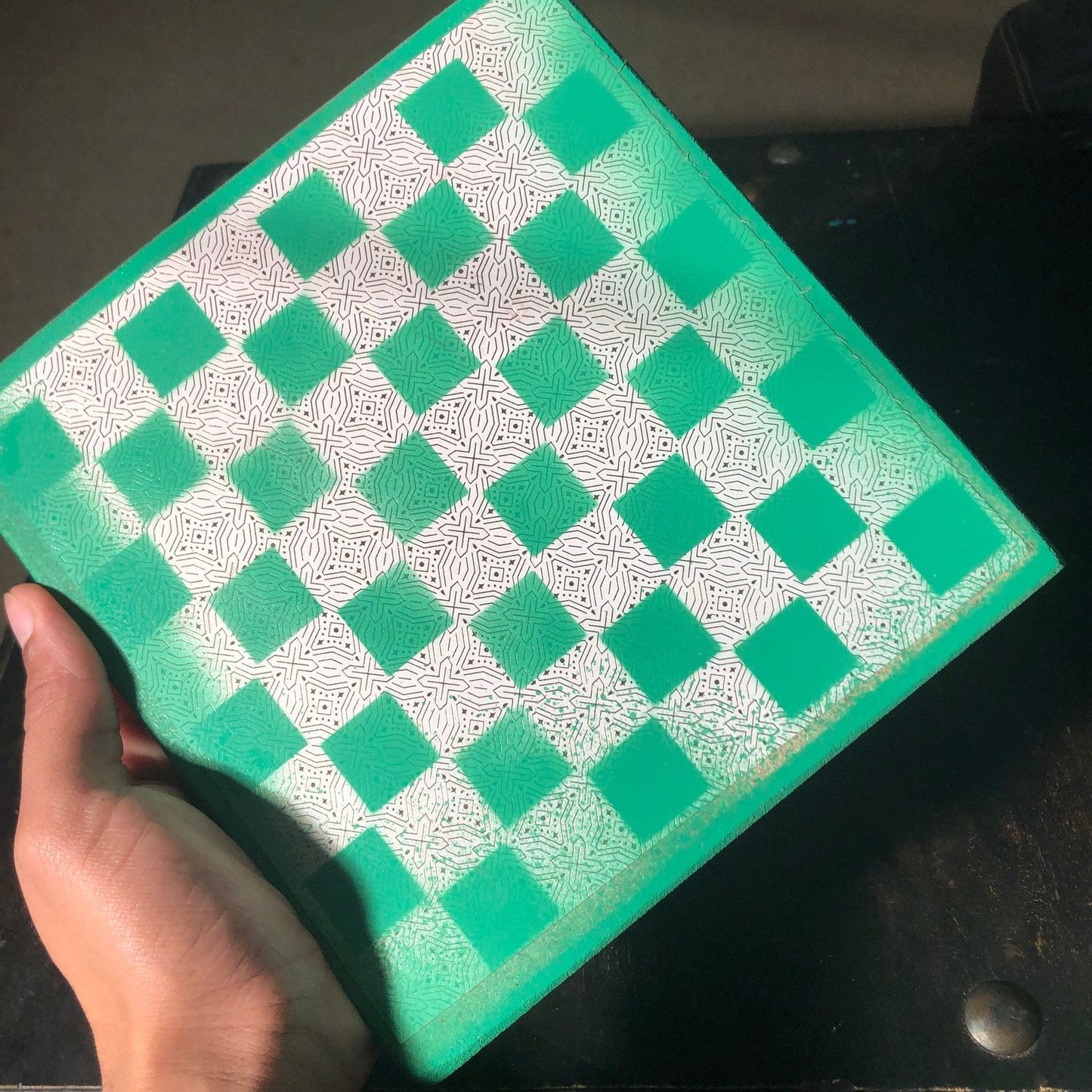 Scrapbook Chess Set - Green Neon