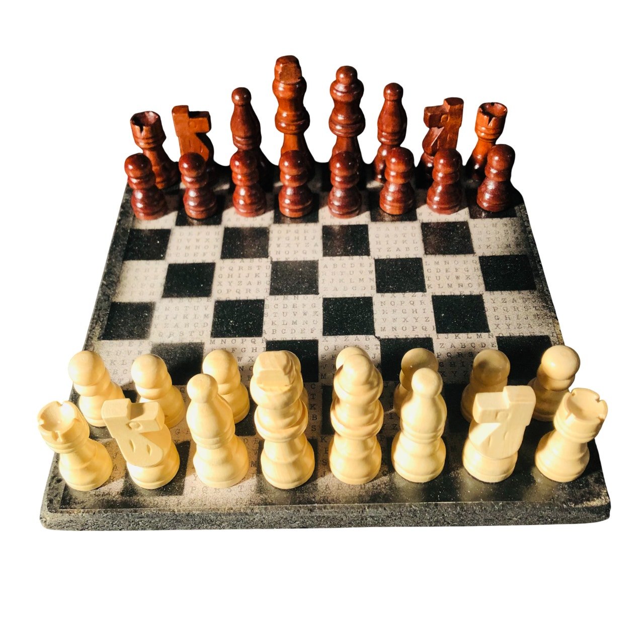 Scrapbook Chess Set - Black letters