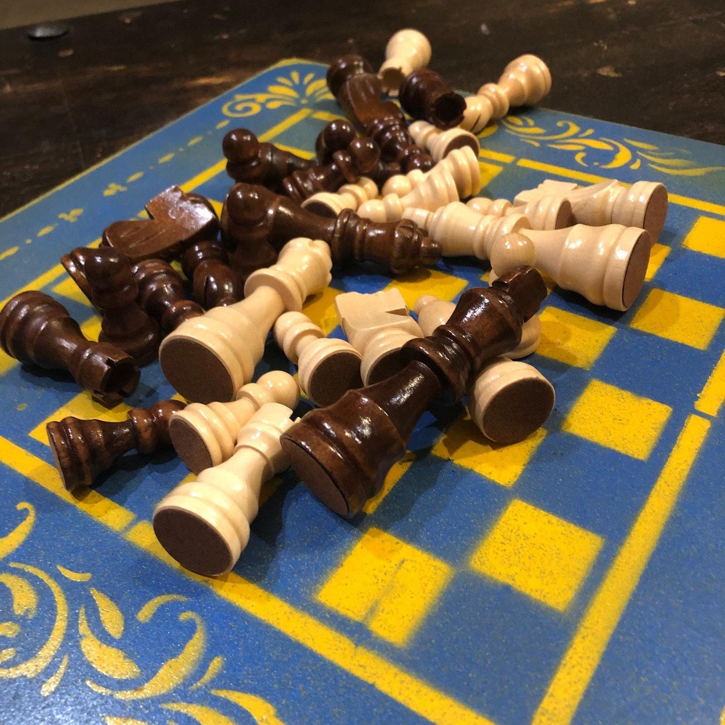 Chess Set - Yellow & Blue