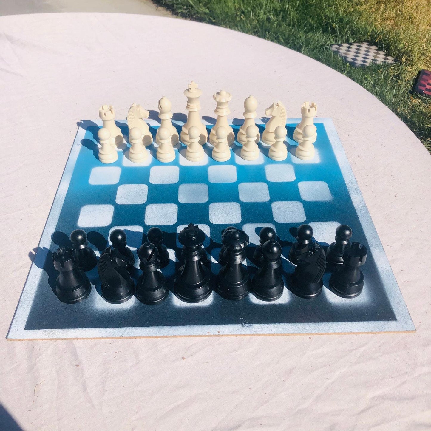 Large Chess Set - Blue & Black