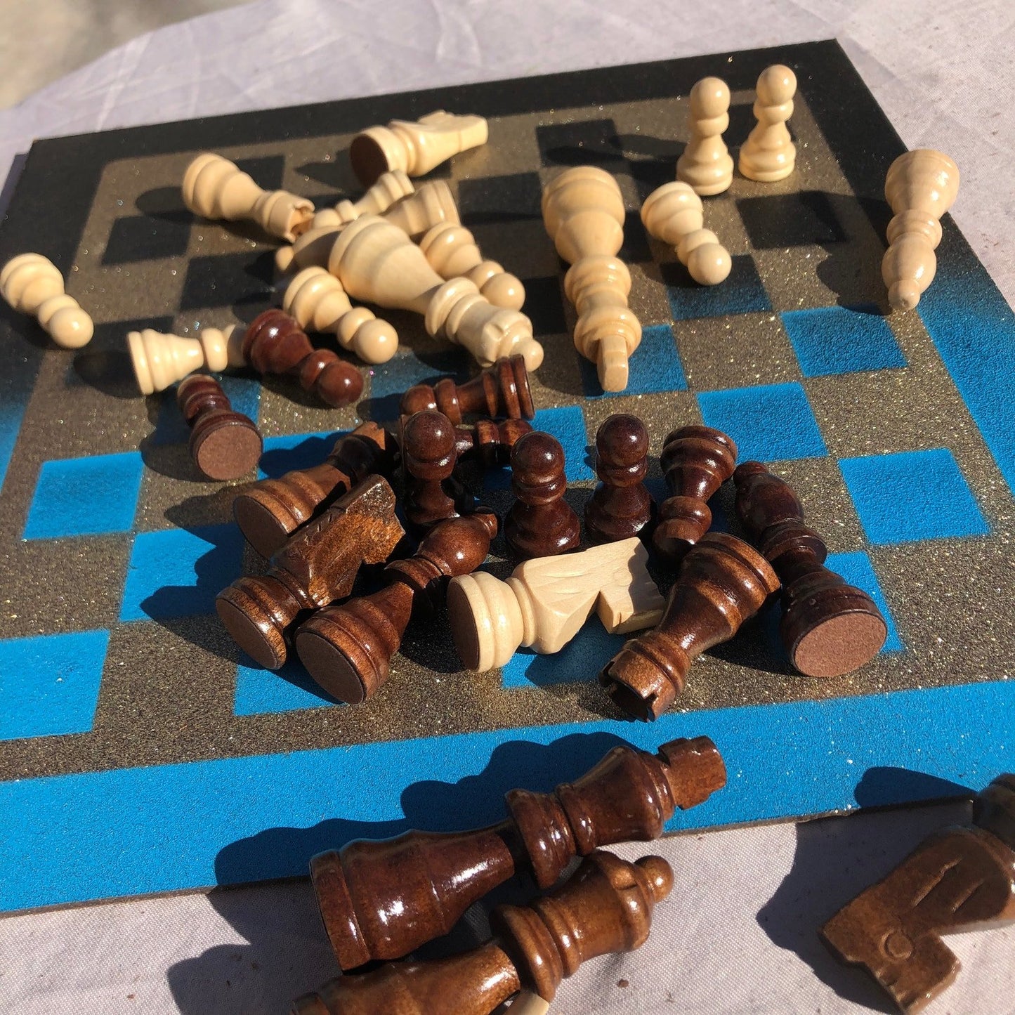 Chess Set - Blue Gold