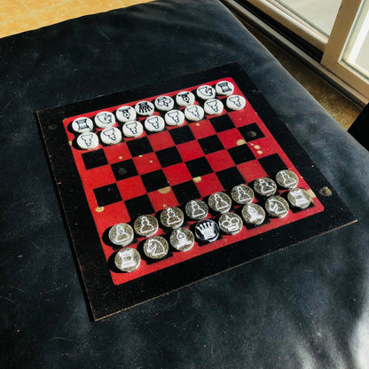 Chess Set - Red Sprinkled Gold