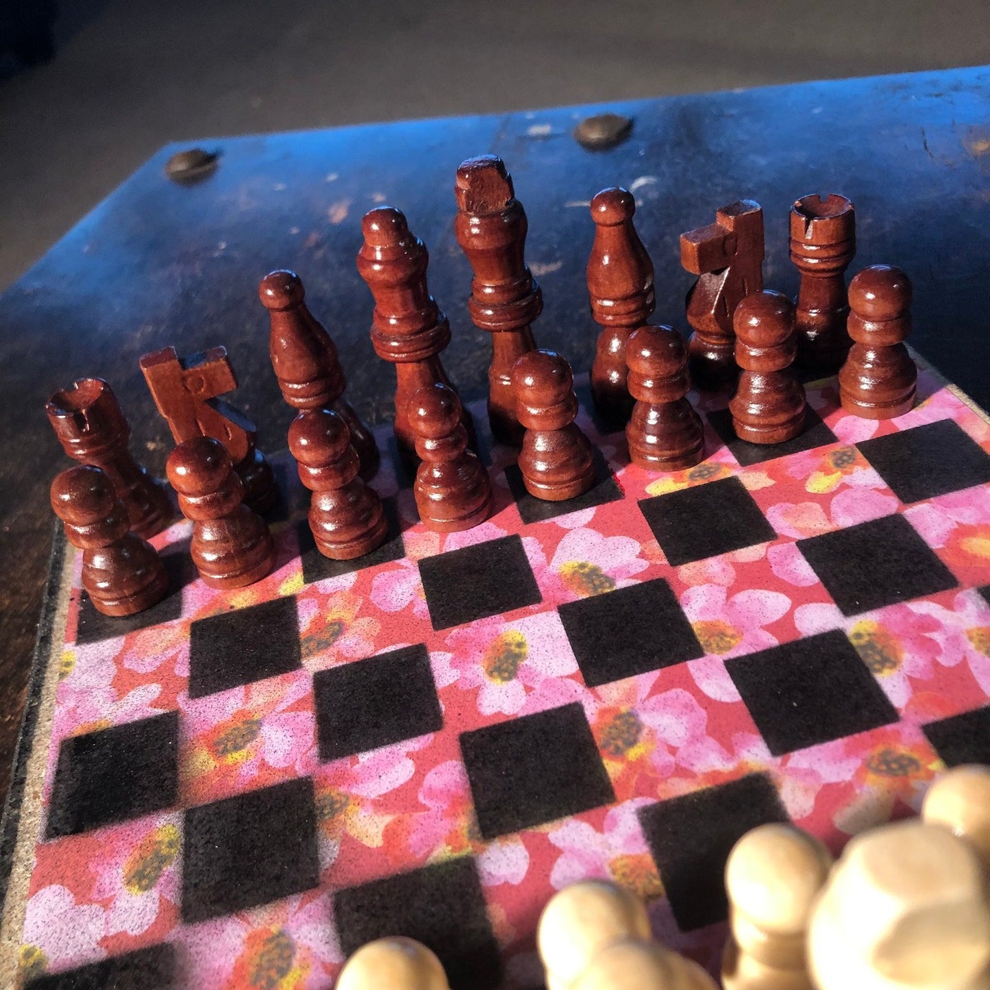 Scrapbook Chess Set - Pink Flowered