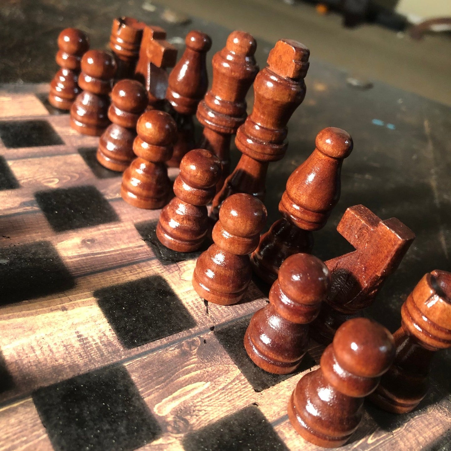 Scrapbook Chess Set - Simplistic Wood