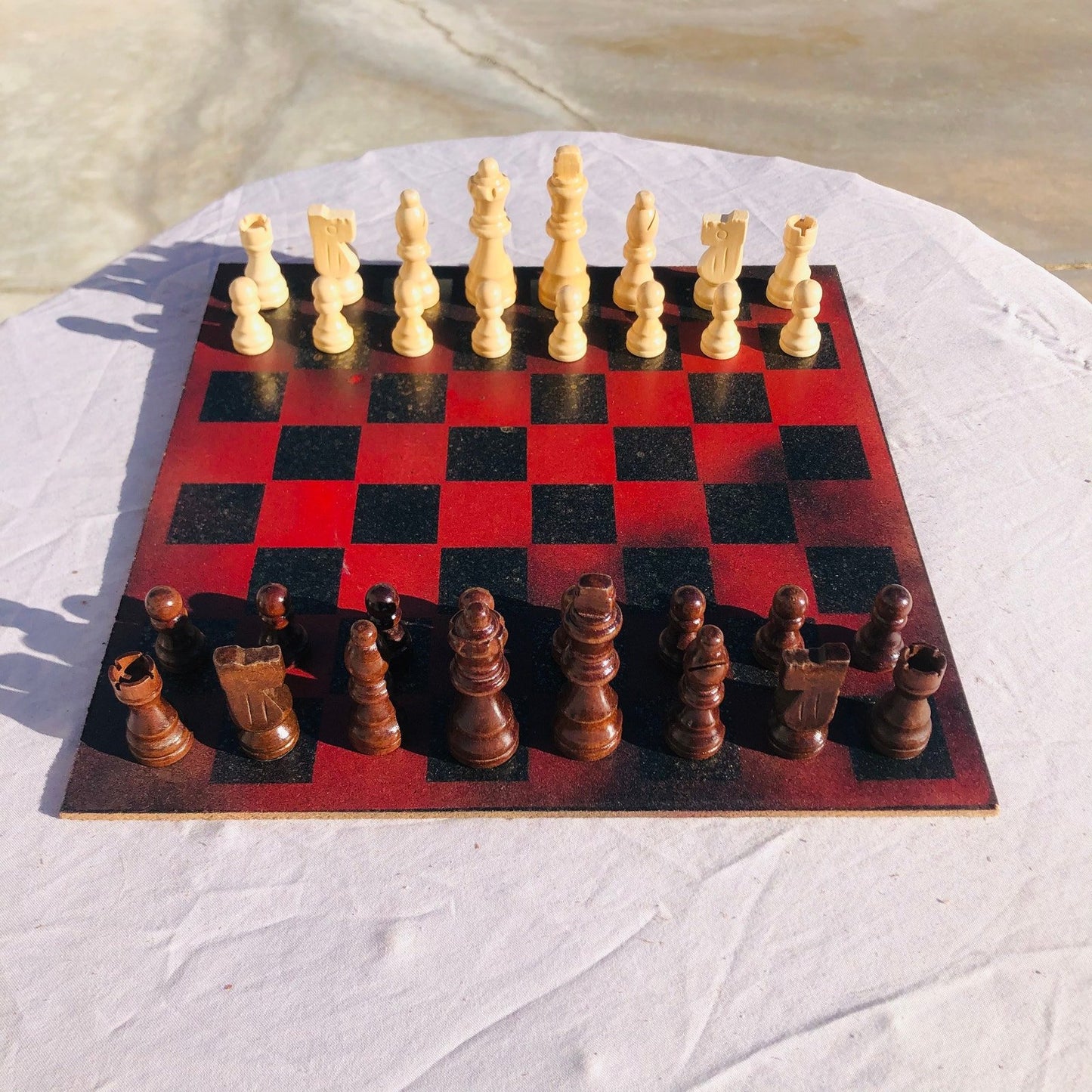 Chess Set - Red Gold Tint