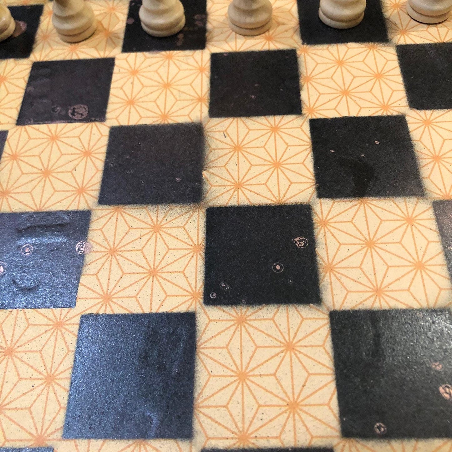 Scrapbook Chess Set - Yellow Pattern